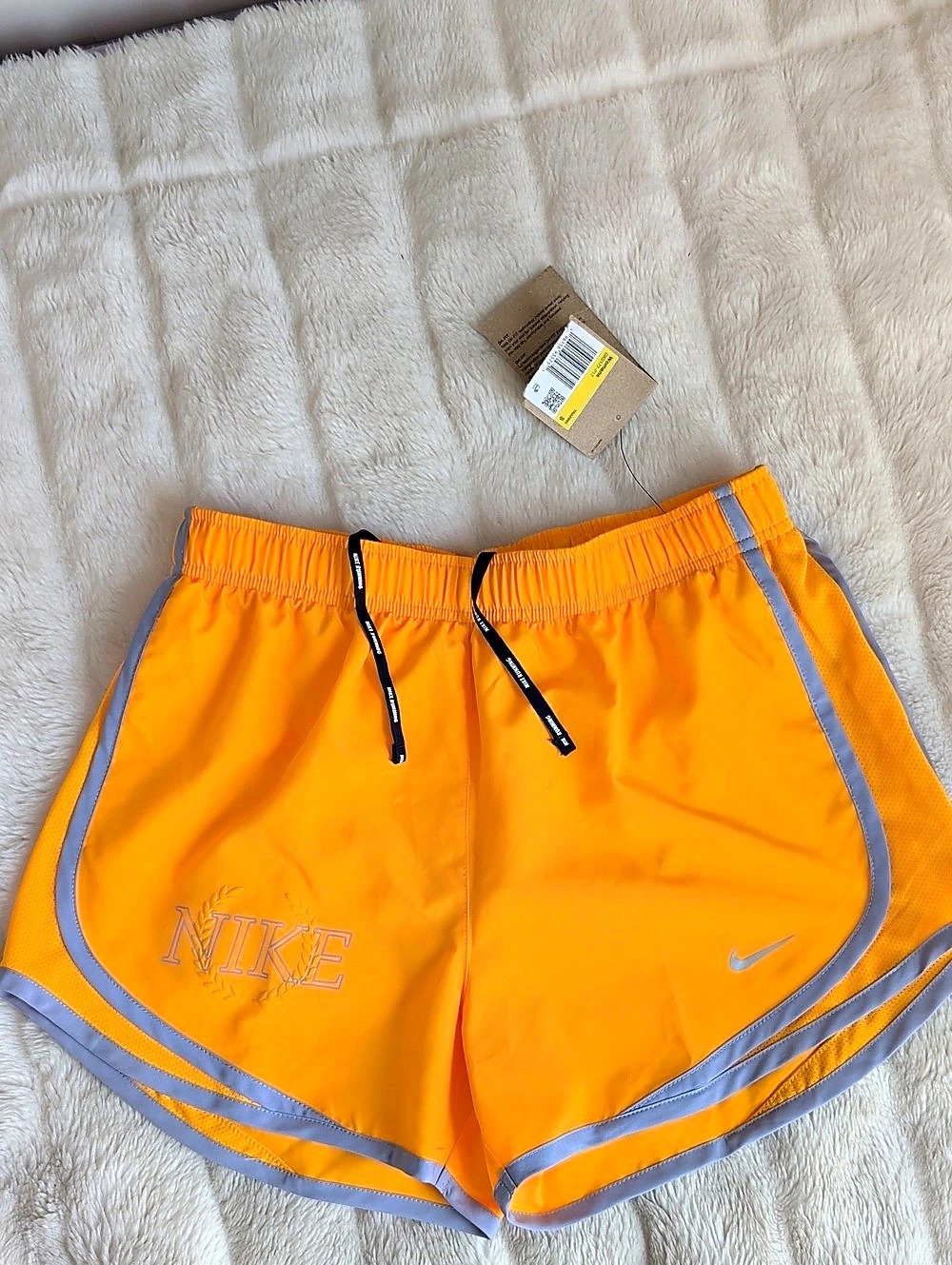 Nike Dri-Fit Lined Running Shorts Yellow/Grey Women's Small NWT